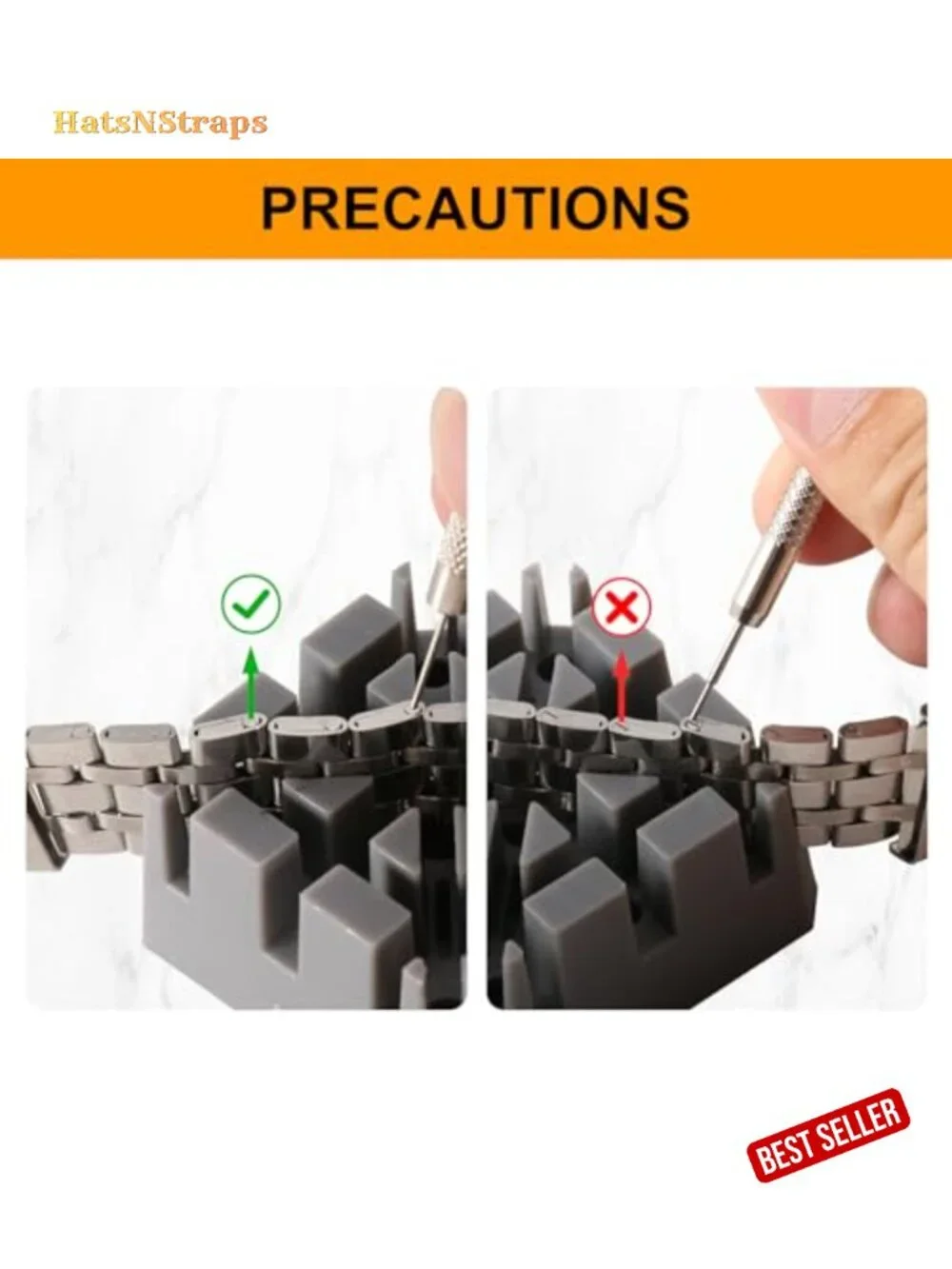 Watch Link Removal Kit with Pin Punches and Hammer